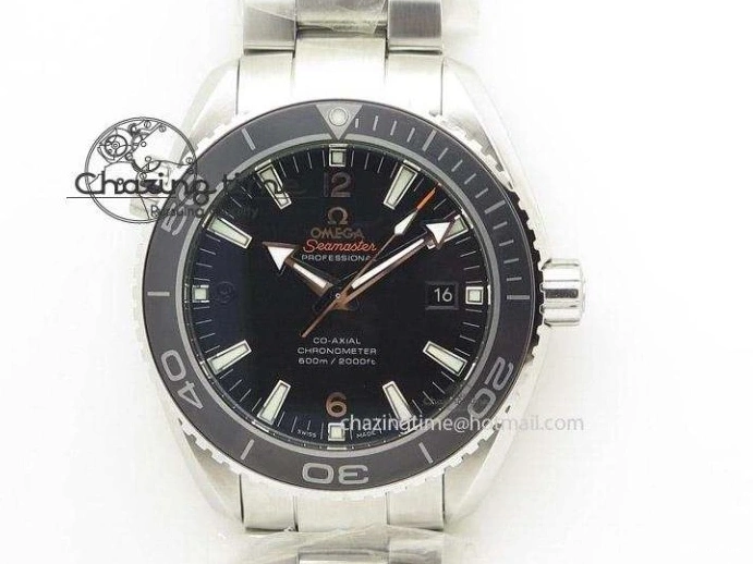 0131 Planet Ocean Master Chrono 45mm SS OM 1:1 Best Edition Black Dial Orange 12 On Rubber Strap A Durable 8169